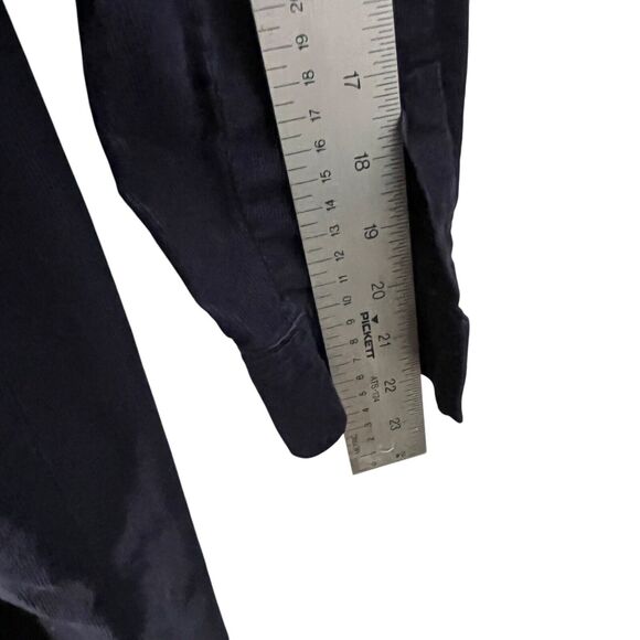 Christopher Banks Christmas Dress Womens SZ 6 Blue Corduroy Modest Shirt Dress - Picture 12 of 16